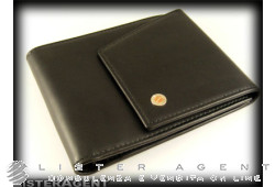 BARAKA Portemonnaie aus schwarzem Leder und Einsatz aus 18 Karat Gold Ref. FTS3291101. NEU!