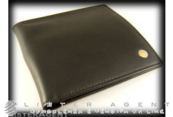 BARAKA Portemonnaie aus schwarzem Leder und Einsatz aus 18 Karat Gold Ref. FNN3111201. NEU!
