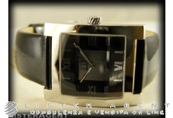 DUNHILL Uhr Nur Zeit Square Lady in Stahl Schwarz Ref. DQ8001AM. NEU!