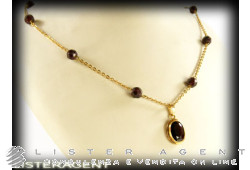 HALSKETTE in 18 Karat Gelbgold und Granaten. BENUTZT!