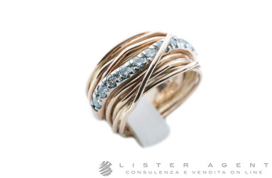 FILODELLAVITA by Rubinia Prezioso Ring aus 9 Karat Rotgold mit Diamanten ct 0,80 Größe 15 Ref. AN113RBT-RB. NEU!