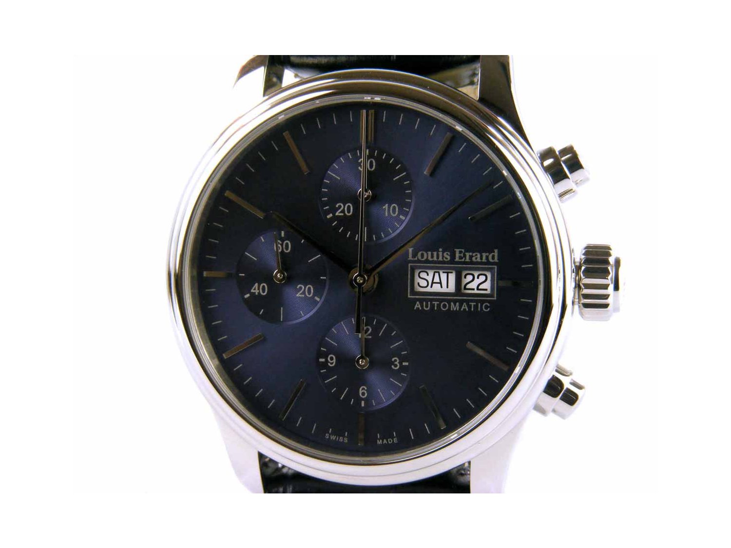 LOUIS ERARD Chronograph Automatik aus Stahl Blau Ref. 78269AA15. NEU Lister Agent