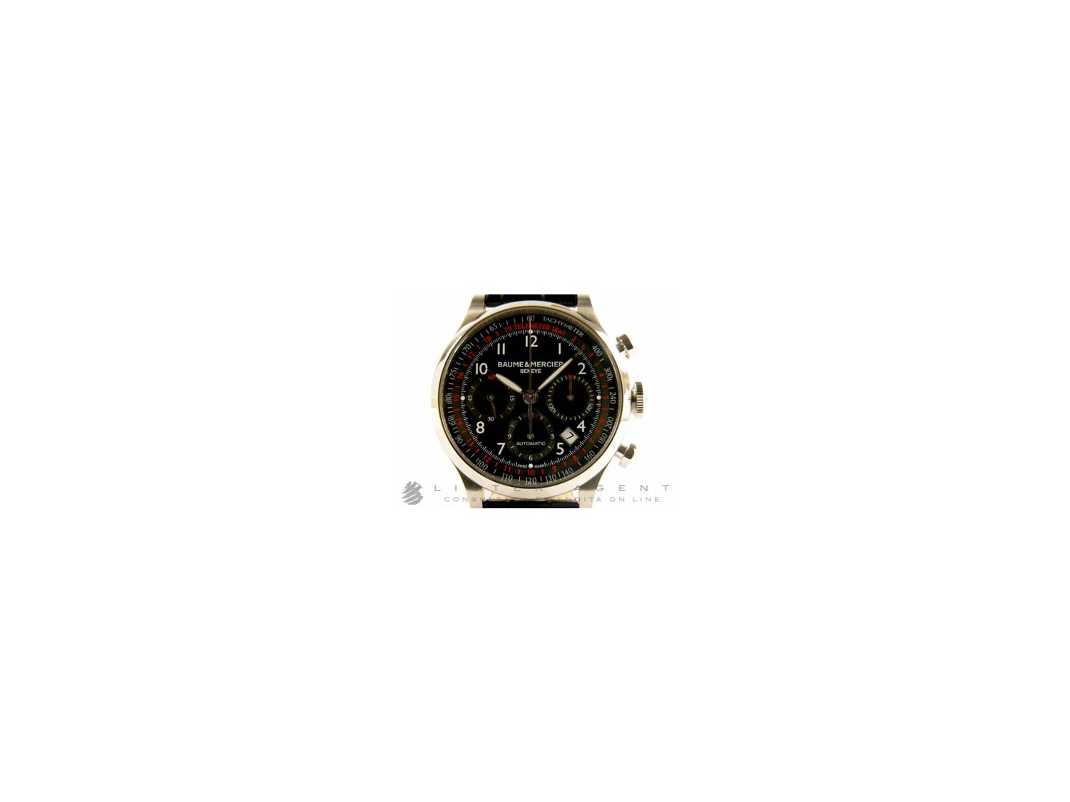 BAUME MERCIER Capeland Chronograph in Stahl Schwarz AUT Referenz Nr. M0A10084. NEU Lister Agent