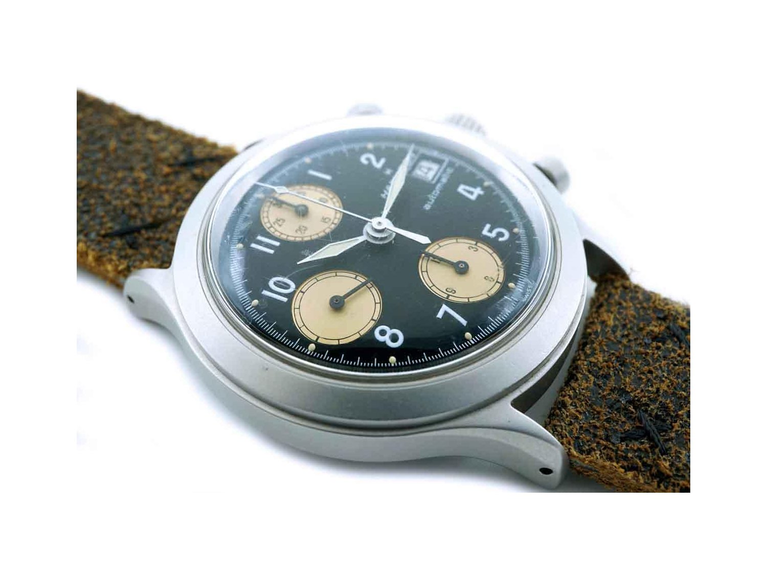 HAMILTON Automatik Chronograph aus satiniertem Stahl Schwarz Ref. 9941A. GEBRAUCHT