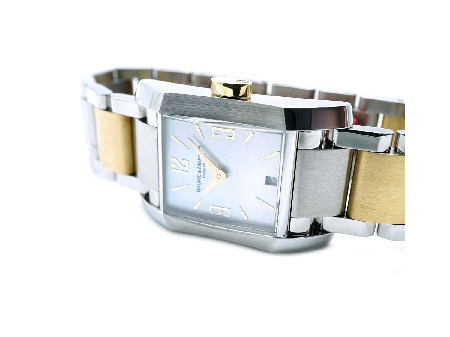 BAUME MERCIER Hampton lady aus zweifarbigem Stahl Perlmutt Ref. 65489. NEU
