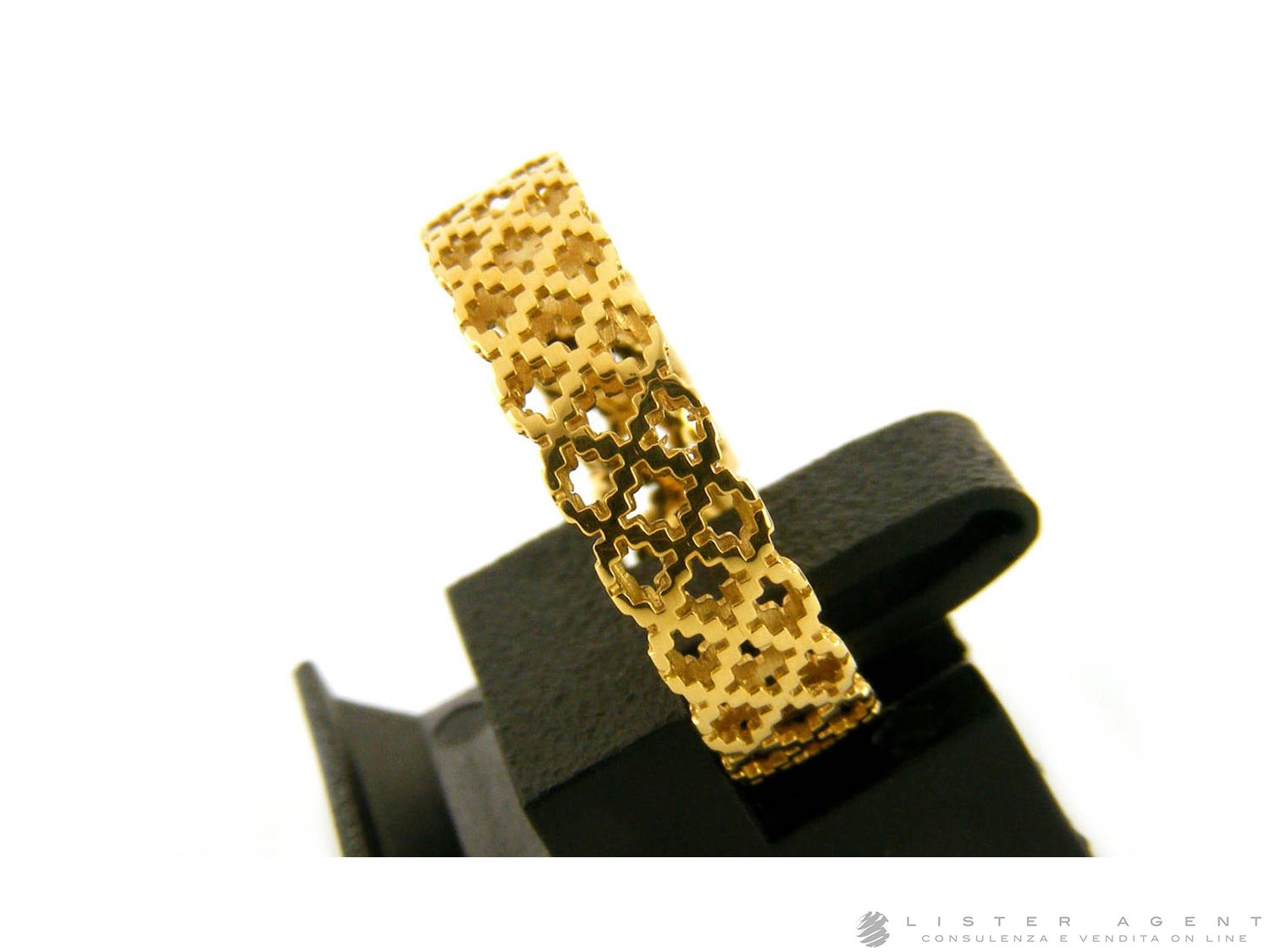 GUCCI anello Diamantissima Piatto Fine in oro giallo 18Kt Mis 13