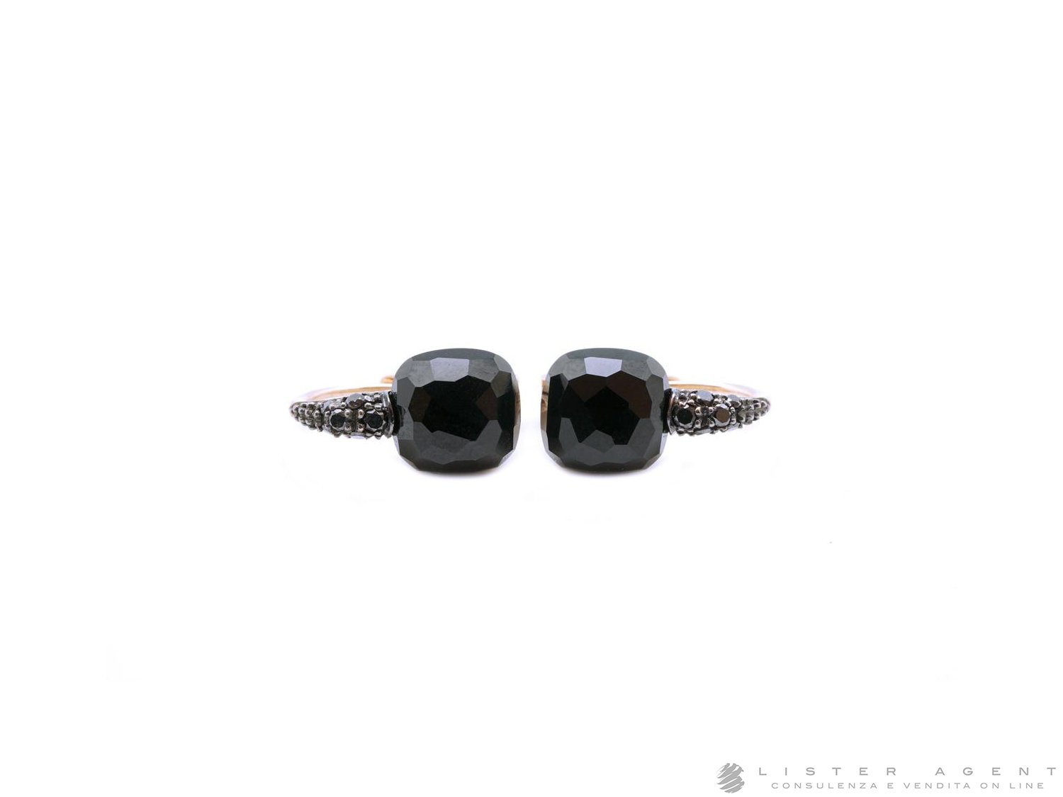 POMELLATO orecchini Capri in oro rosa 18Kt con onice e diamanti neri Ref. OB104O7BBON. NUOVI Lister Agent