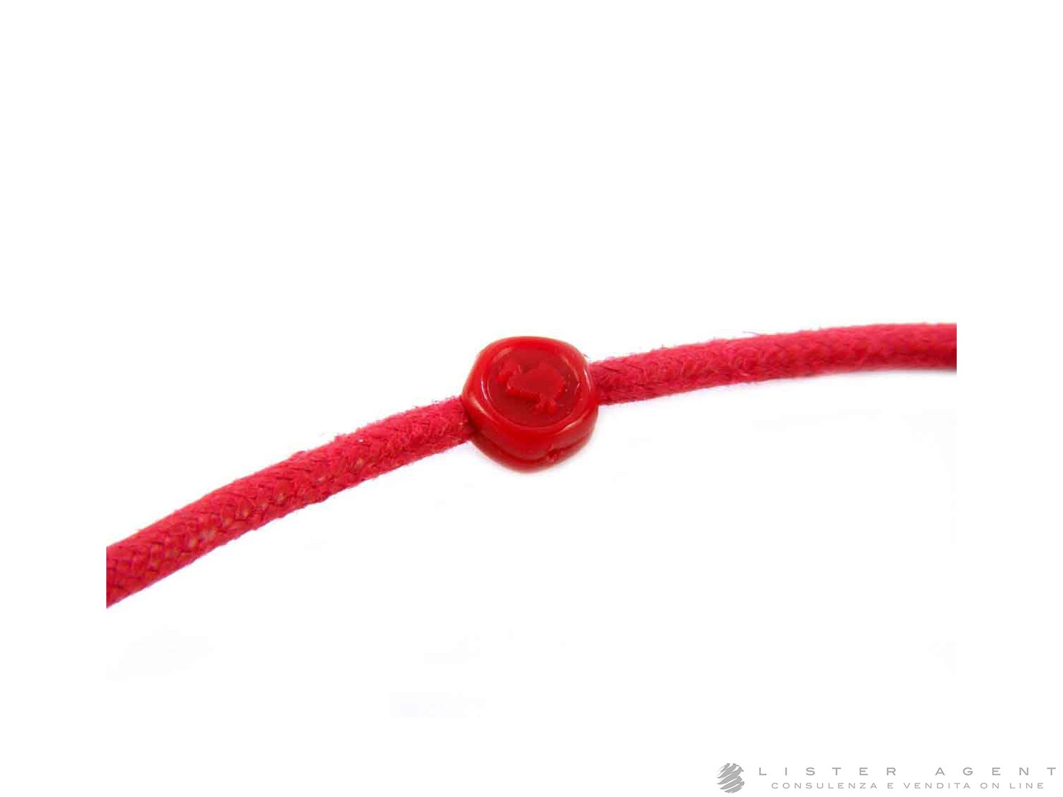 DODO by Pomellato cordino spesso in cotone rosso e resina Ref. DCROF3R. NUOVO Lister Agent