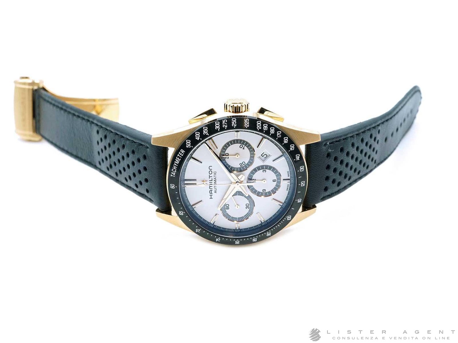 HAMILTON Jazzmaster Performer Cronografo Automatico in acciaio placcato oro rosa Bianco AUT Ref. H36626710. NUOVO