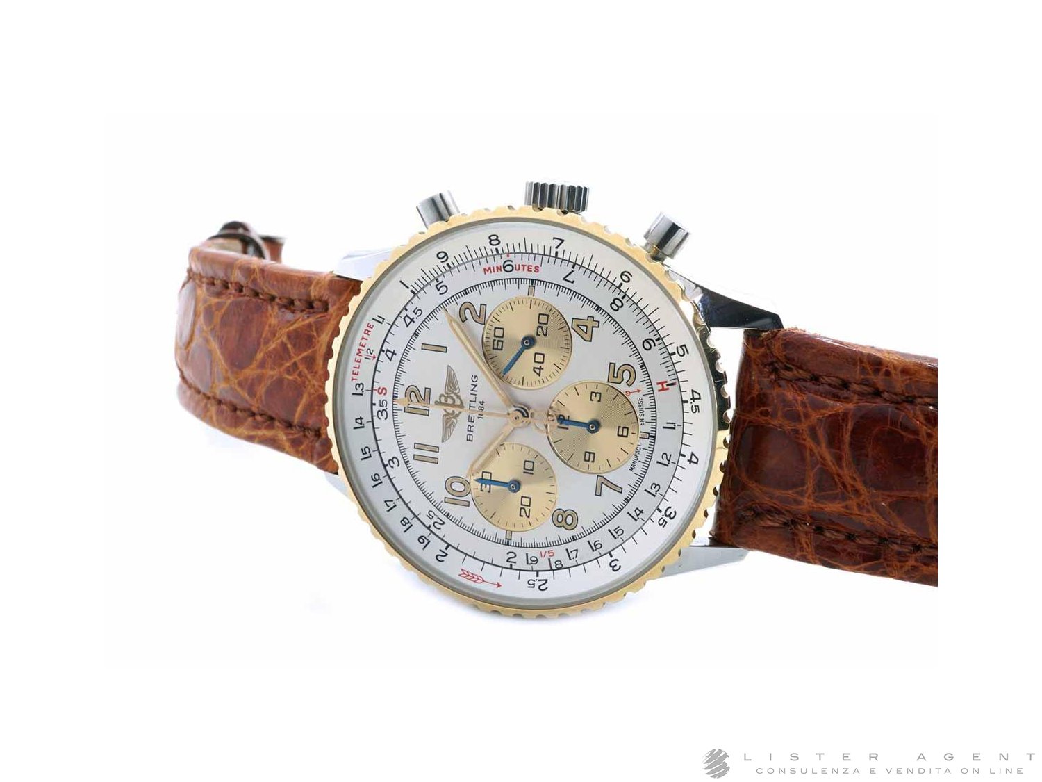 BREITLING Navitimer 92 Cronografo Automatico in acciaio e oro giallo 18Kt Argente AUT Ref. D30021 006. NUOVO
