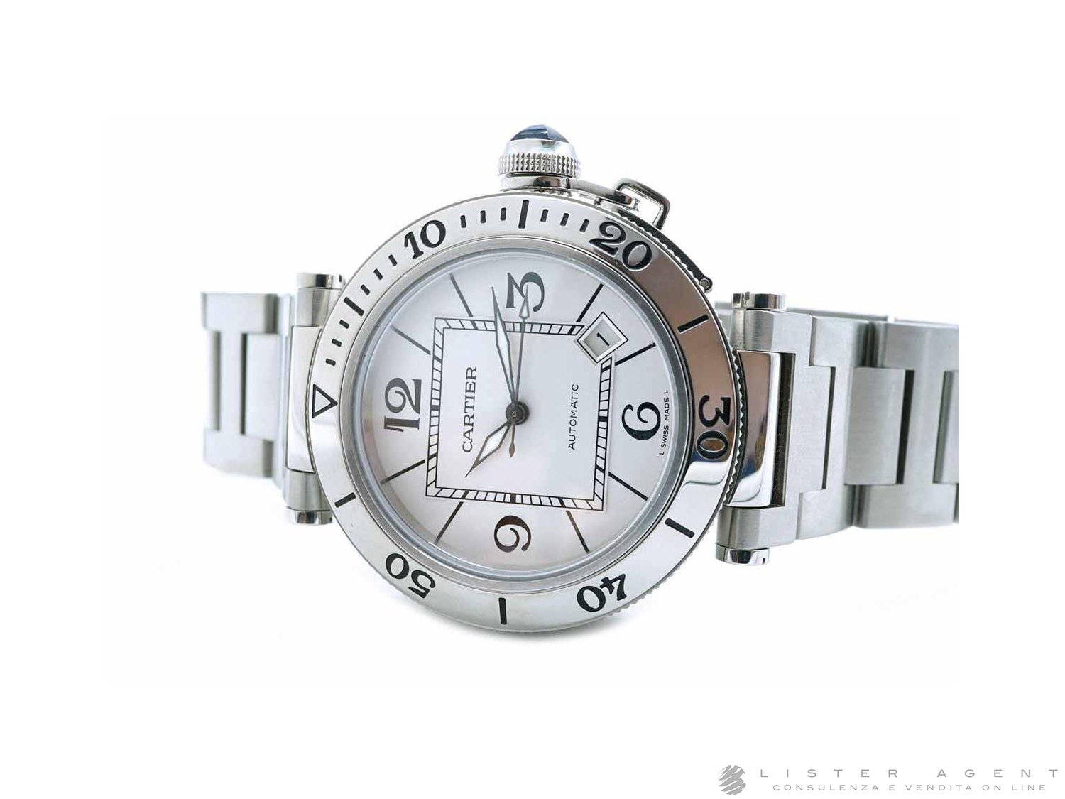 CARTIER Pasha Seatimer Automatico in acciaio Argente AUT Ref. W31080M7. NUOVO