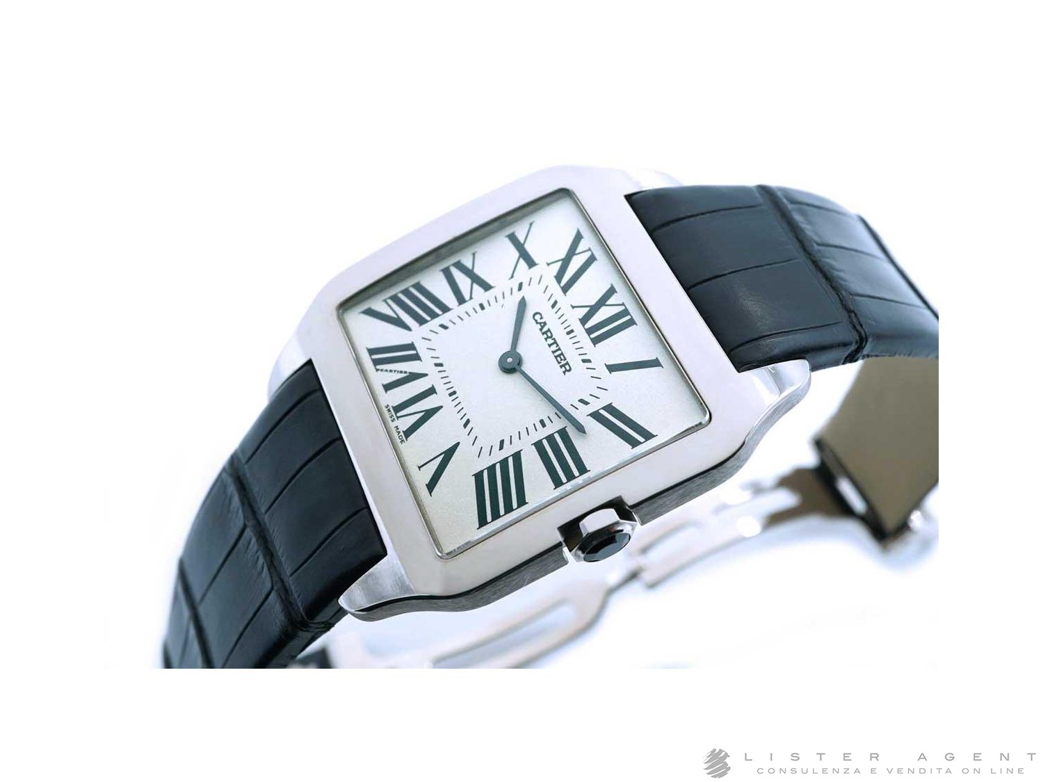 CARTIER Santos Dumont in oro bianco 18Kt Argente Carica manuale Ref. W2007051. NUOVO