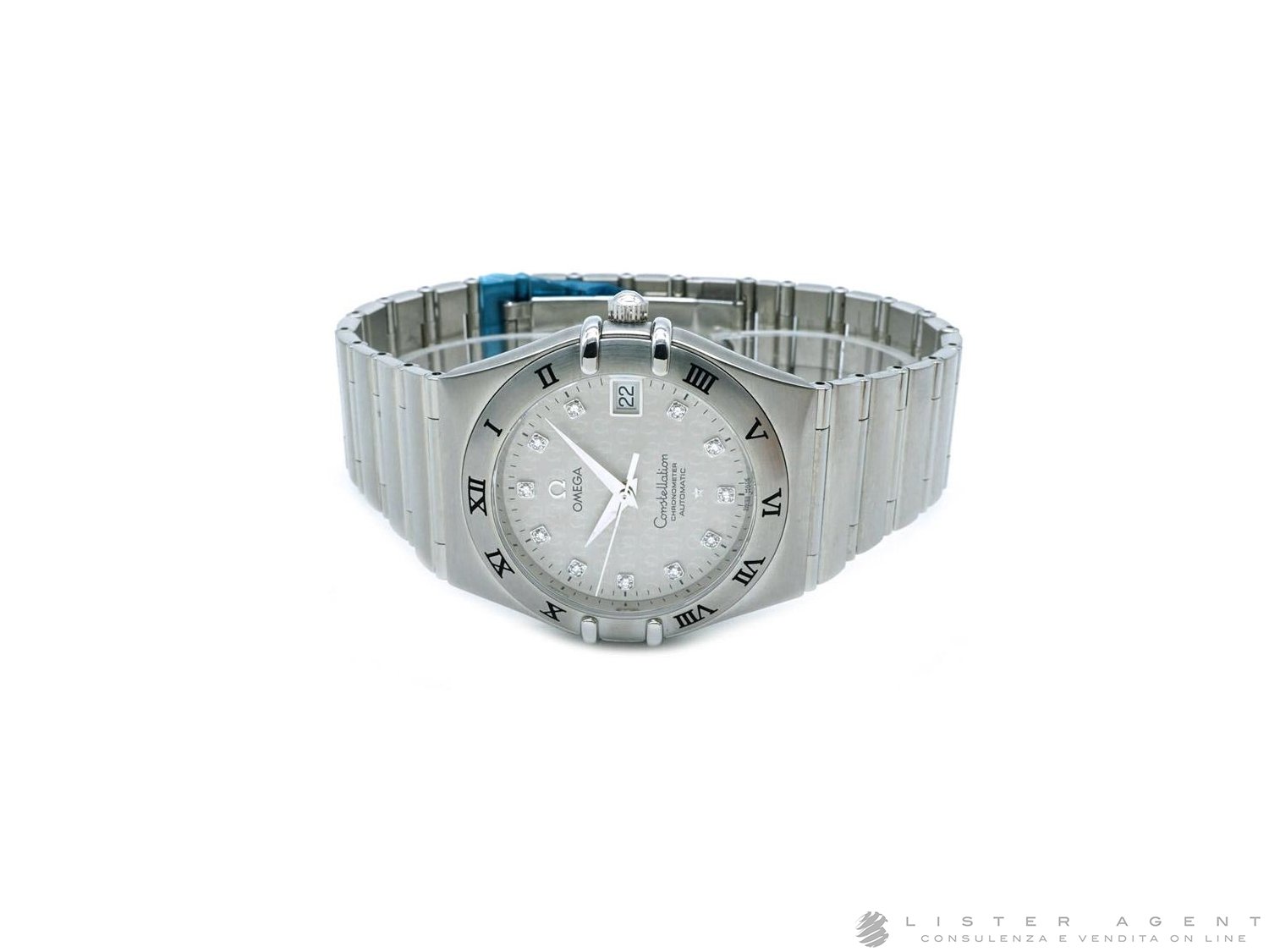 OMEGA Constellation Chronometer Automatico in acciaio satinato Argente con diamanti AUT Ref. 1504.35.00. NUOVO
