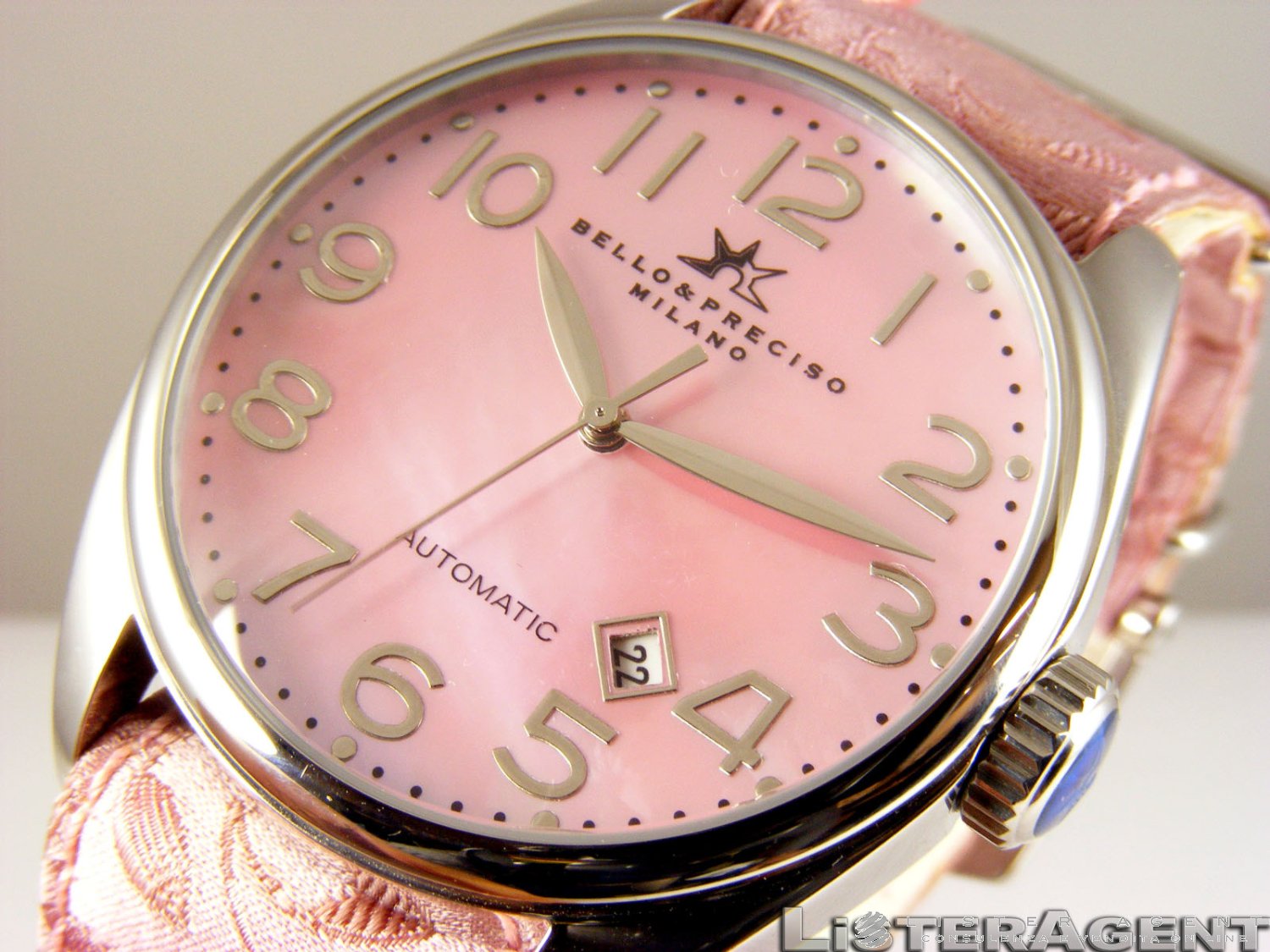 BELLO E PRECISO solo tempo in acciaio Rosa AUT. NUOVO