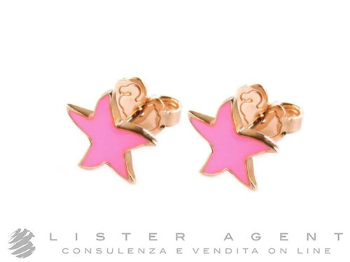 DODO by Pomellato orecchini Stella Marina in oro rosa 9Kt e smalto rosa fluo Ref. DOHSTP9RFLK. NUOVI Lister Agent