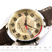 SCUDERIA FERRARI Men's D50 Day-Date in acciaio Champagne Ref. 0830175. NUOVO!