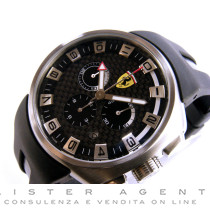 SCUDERIA FERRARI Podium crono in acciaio Fibra di Carbonio Ref. FE-10-ACC-CF-FC. NUOVO!