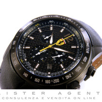SCUDERIA FERRARI Crono Full Black in acciaio Pvd Fibra di Carbonio Ref. FE-10-GUN-FC. NUOVO!