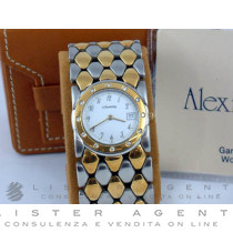 ALEXIS BARTHELAY Solo tempo in acciaio e oro 18Kt con diamanti Bianco Ref. 2572763113. NUOVO!