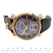 GAGA Milano Bionic Skull Limited Edition in acciaio placcato oro Carica Manuale Ref. 5061. NUOVO!