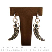 POMELLATO67 orecchini Corno in argento 925 e marcasite Ref. OB223MAA2. NUOVI!