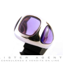 POMELLATO67 anello in argento 925 con ametista sintetica idrotermale Mis 16 Ref. AB317QTAAI. NUOVO!