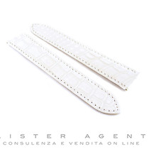 CARTIER cinturino in pelle di coccodrillo bianco ansa MM 20 Ref. KD98JK72. NUOVO!