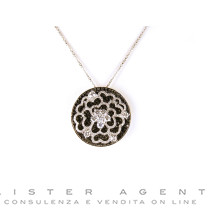 GIORGIO VISCONTI collana in oro bianco 18Kt con diamanti bianchi ct 1,11 IF G e neri ct 2,77 Ref. GB36327N. NUOVA!