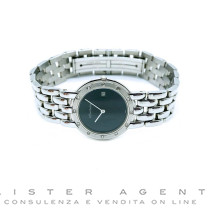 A. BARTHELAY orologio solo tempo Lady in acciaio e diamanti Nero. USATO!
