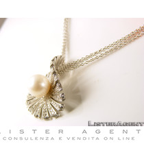 GIORGIO VISCONTI Collana in oro bianco 18Kt diamanti ct 1,32 e perla Ref. GB31933. NUOVA!