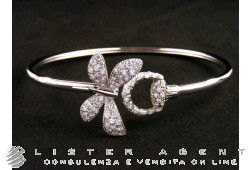 GUCCI bracciale rigido Flora in oro bianco 18Kt con diamanti Ref. YBA391010001017. NUOVO!