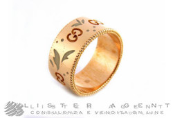 GUCCI anello Icon 9MM in oro rosa 18Kt e smalto bianco Ref. YBC434526002013. NUOVO!