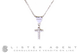 GUCCI collana Croce in oro bianco 18Kt con diamanti Ref. YBB27279400100U. NUOVA!