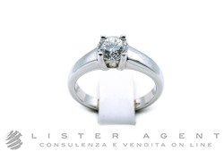 ANELLO Solitario in oro bianco 18Kt con diamante ct 0.74 G Vs2 Misura 11. NUOVO!