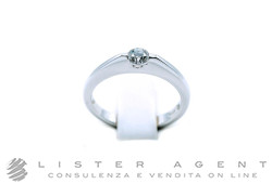 ANELLO Solitario in oro bianco 18Kt con diamante ct 0.20 H Vs Misura 12.50. NUOVO!