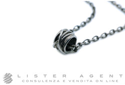 FILODELLAVITA by Rubinia anello mini con collana rolò in argento 925 brunito Ref. AN1005B-N-CA120N-60. NUOVO!