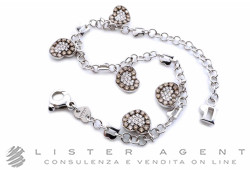 PASQUALE BRUNI bracciale Cuori in oro bianco 18Kt e diamanti bianchi ct 0.46 e brown ct 1.54 Ref. 11968BN. NUOVO!