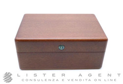 EBERHARD scatola per orologio in legno con interno in simil pelle beige. NUOVA!