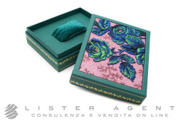 GUCCI scatola per orologio Bilancia in pelle verde e tessuto con motivo floreale Ref. YYA82072. NUOVA!