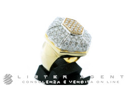 ANELLO in oro giallo rosso e bianco 18Kt con diamanti ct 2.43. NUOVO!