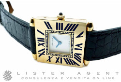 CARTIER Tank Obus Carrè in oro giallo 18kt e smalto blu Bianco Ref. W852. NUOVO!