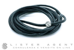 DODO by Pomellato Cordino spesso in cotone nero e sigillo argento 925 Ref. DDA6000_CORDL_0NEAG. NUOVO!