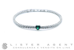 CHIARA FERRAGNI bracciale tennis in metallo e zirconi con Cuore verde Ref. J19AU. NUOVO!