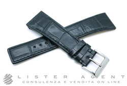 GUCCI cinturino originale in pelle di coccodrillo nero MM 23.00 con fibbia acciaio personalizzata MM 18 Ref. 23RCJ. NUOVO!