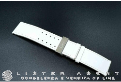 DIOR cinturino originale in pelle bianca MM 25.00 con chiusura deployante in acciaio personalizzata Ref. 03002. NUOVO!