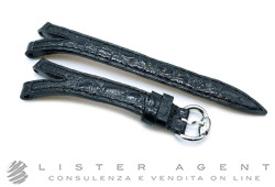 GUCCI cinturino originale in pelle di coccodrillo nero con fibbia in acciaio per modello Signoria. NUOVO!