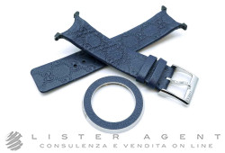 GUCCI cinturino originale in pelle Blue ghiera in metallo e pelle blu Ref. 19R FU. NUOVO!