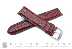 BULOVA cinturino originale in pelle di coccodrillo marrone MM 22 con fibbia acciaio. NUOVO!