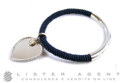 ANNA & ALEX bracciale in argento 925 e tessuto blu scuro con ciondolo Cuore. NUOVO!