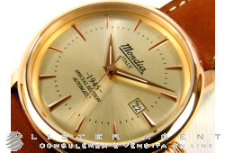 MONDIA Solo tempo 1946 in acciaio laminato oro rosa Special Edition Champagne AUT Ref. MI723R-2CP. NUOVO!